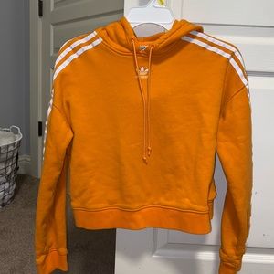 Adidas cropped orange hoodie